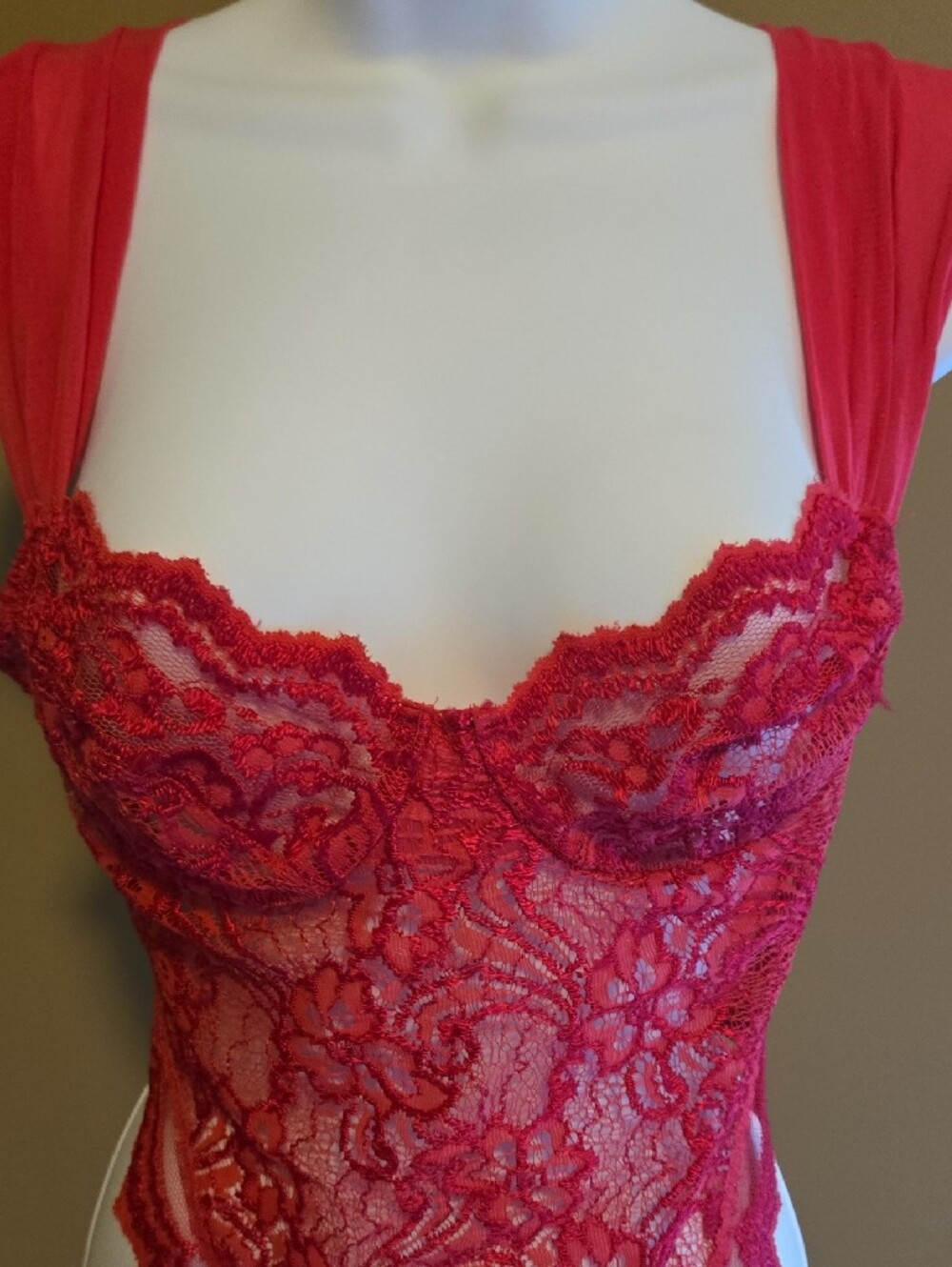Victoria's Secret Hot Pink Lace Bodysuit - Picture 2 of 14